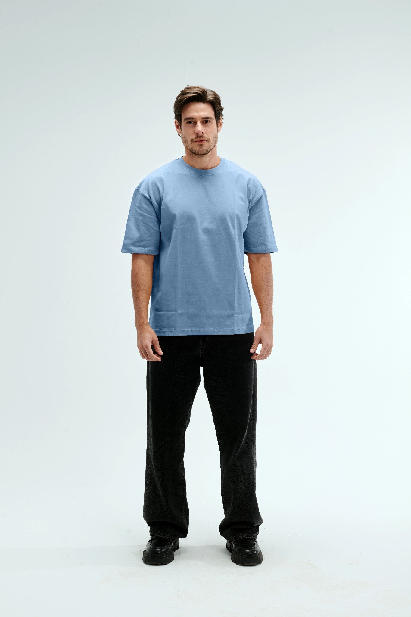 Oversized Fit Baby Blue Male T-Shirt