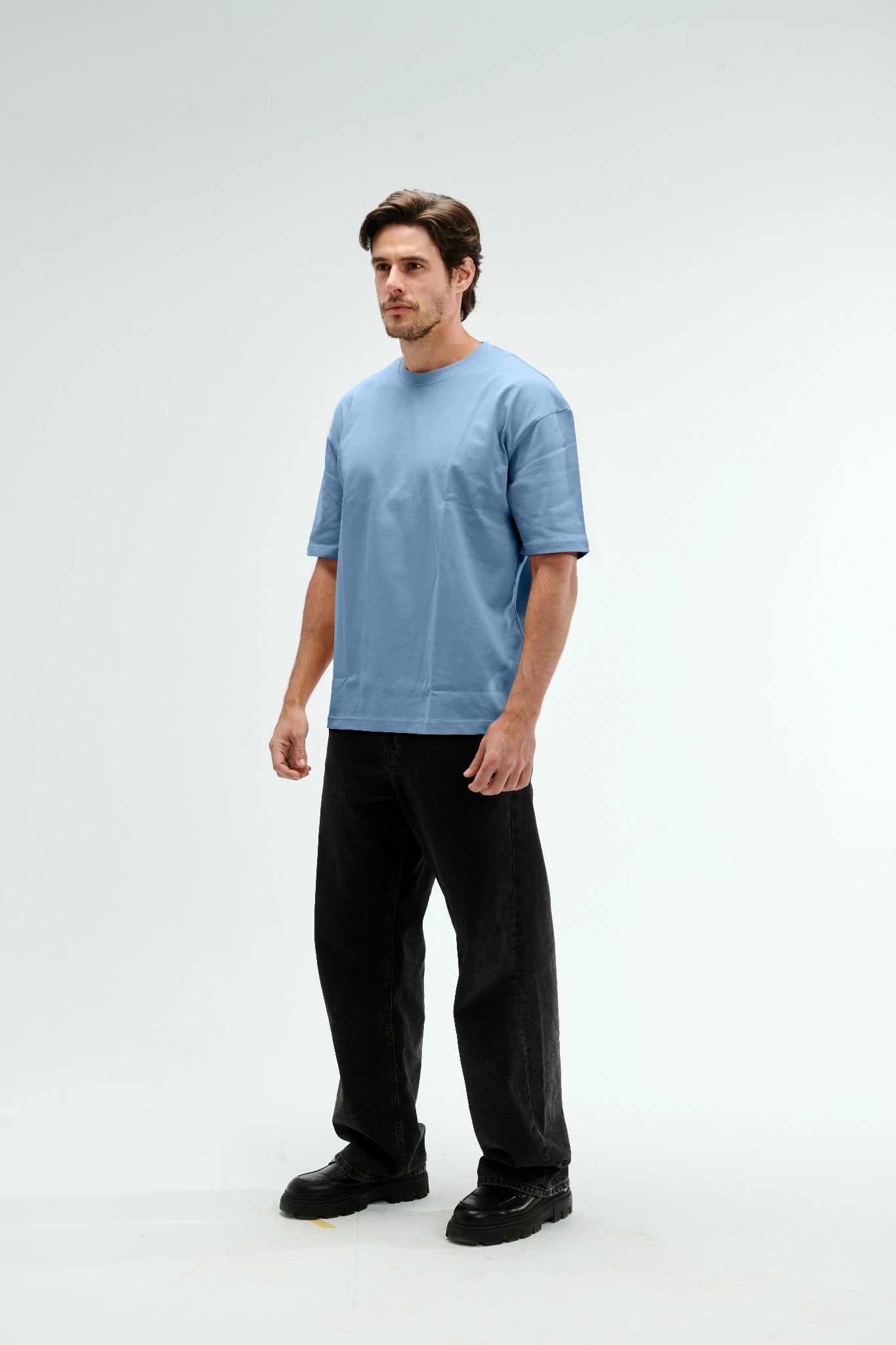 Oversized Fit Baby Blue Male T-Shirt