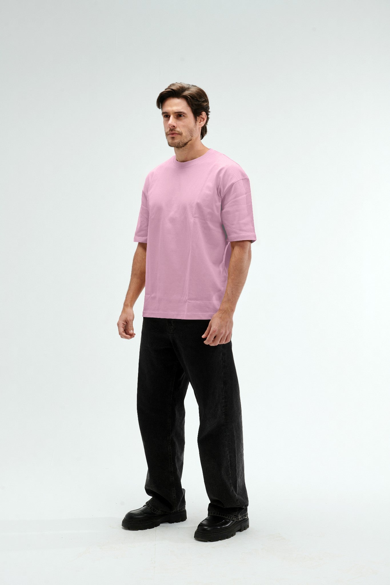 Oversized Fit Baby Pink Male T-Shirt