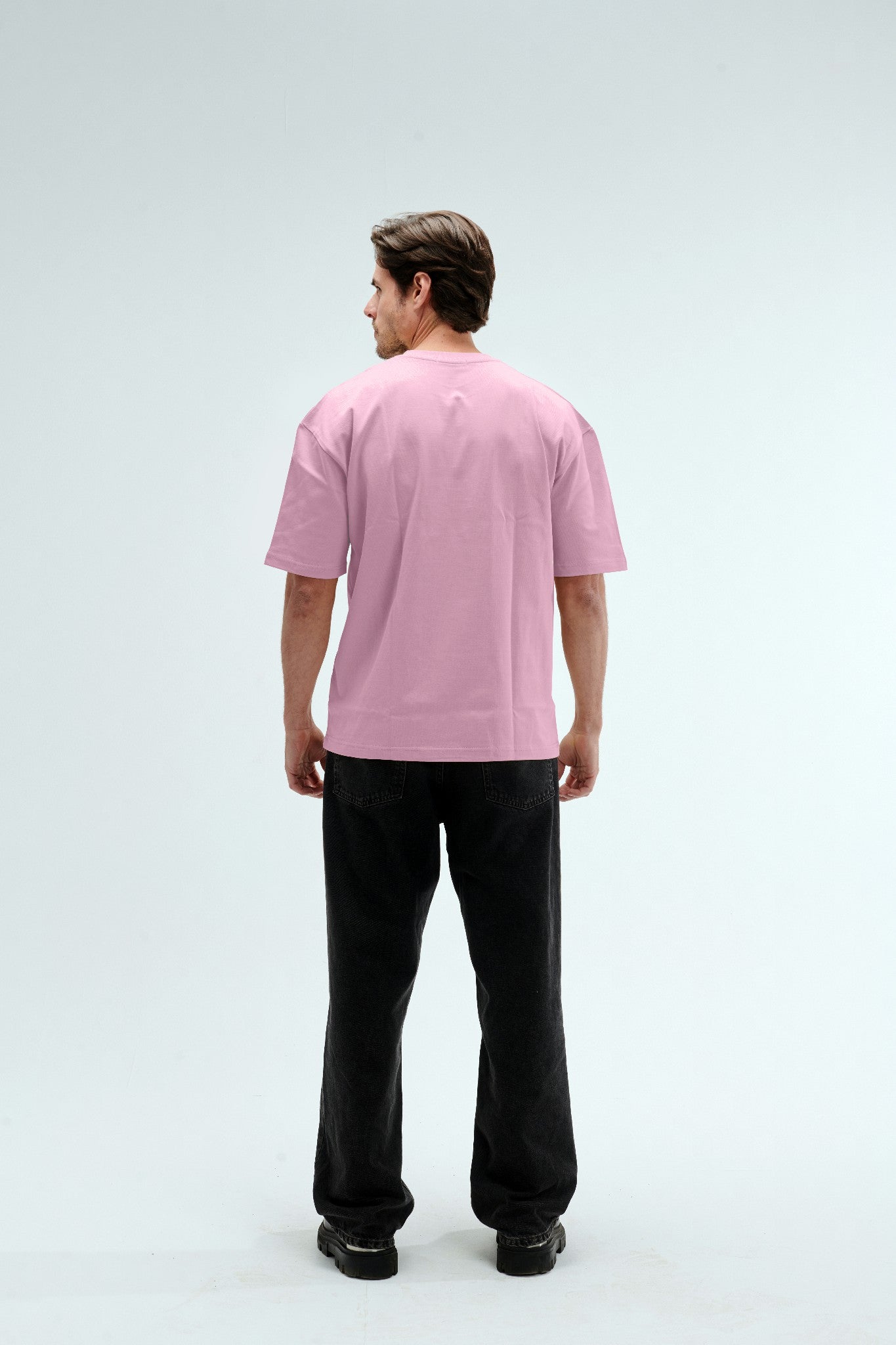 Oversized Fit Baby Pink Male T-Shirt