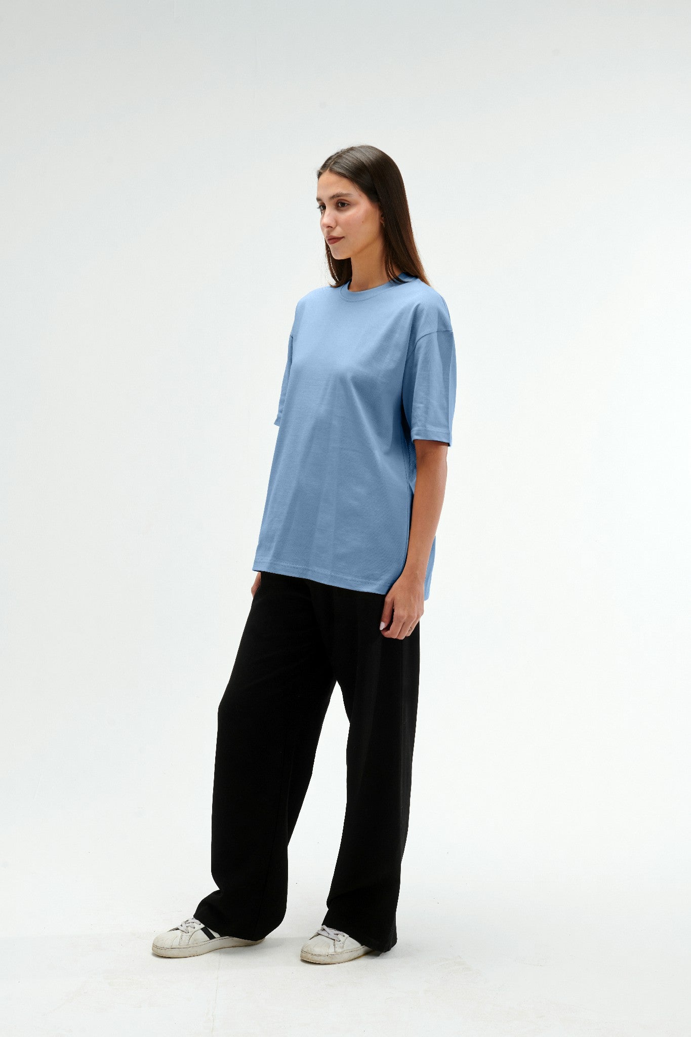 Oversized Fit Baby Blue Female T-Shirt