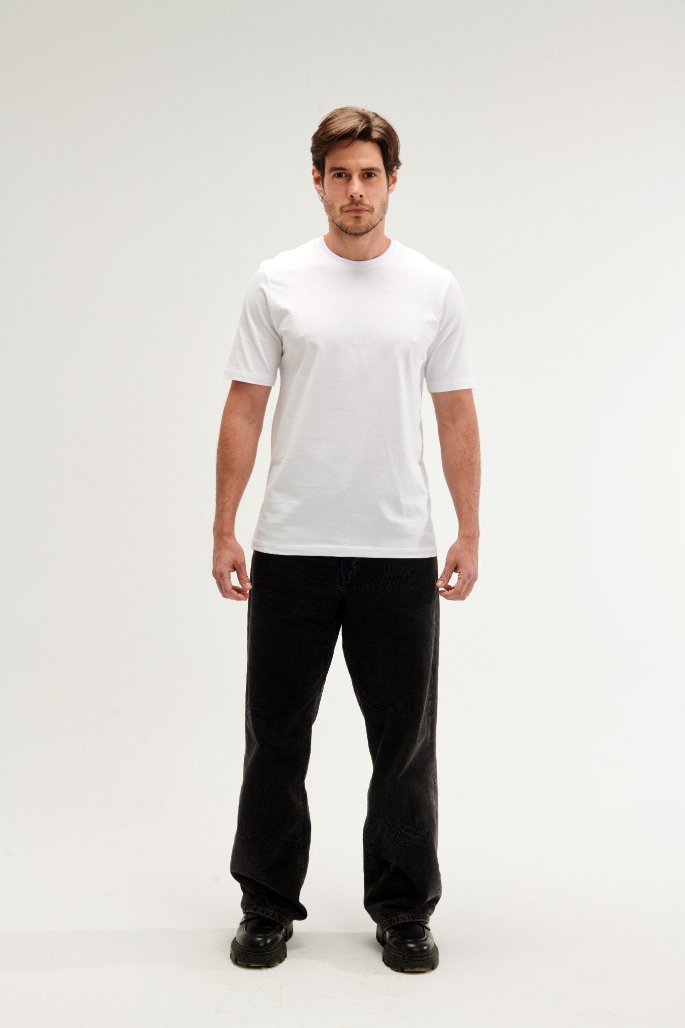 Regular Fit White Male T-Shirt