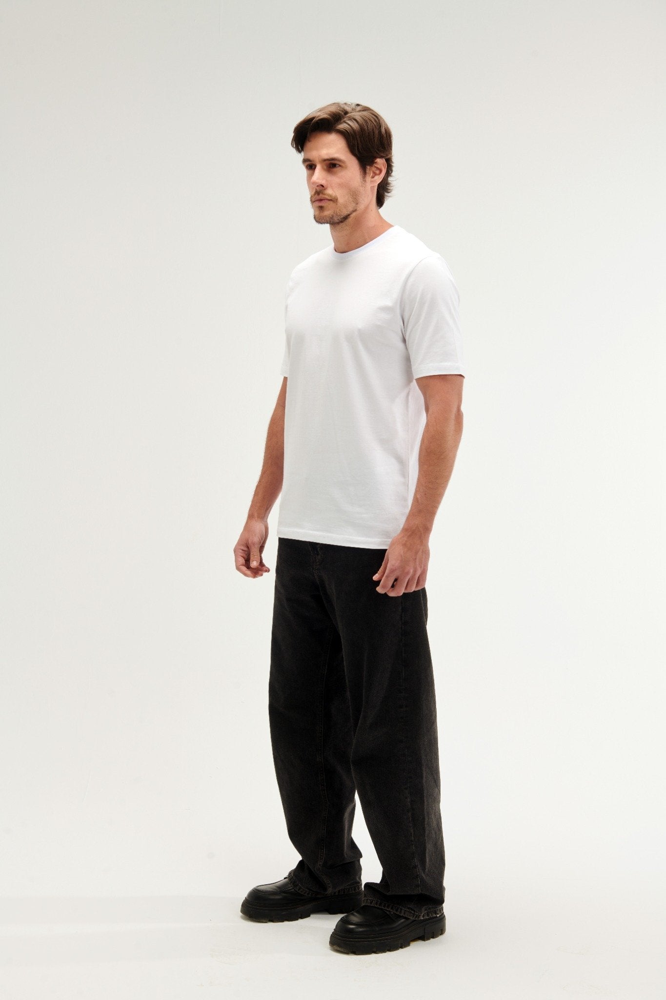 Regular Fit White Male T-Shirt