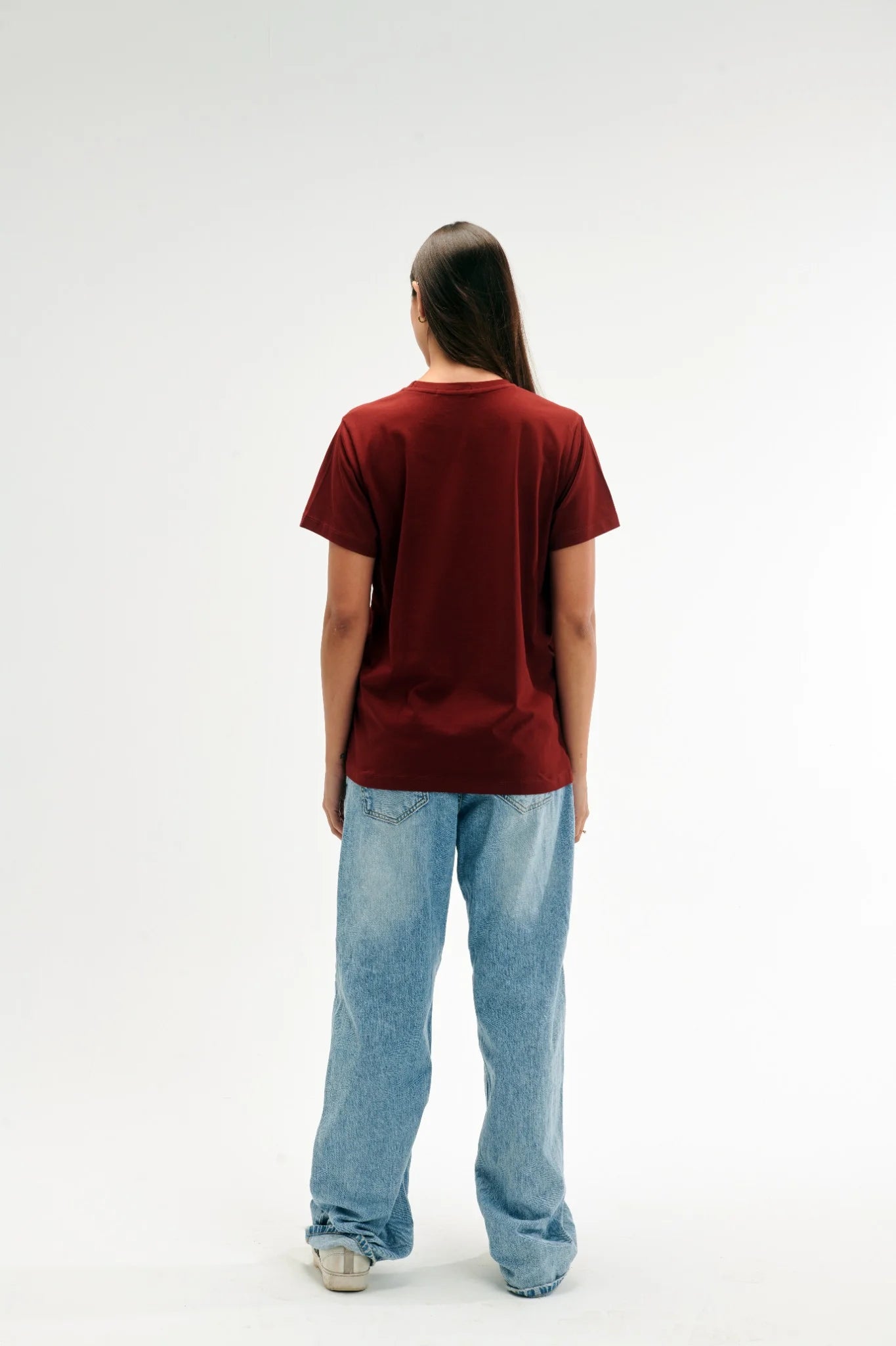 Regular Fit Burgundy Female T-Shirt