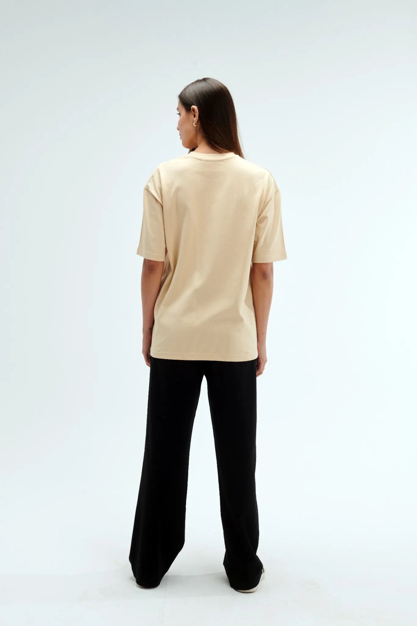 Oversized Fit Beige Female T-Shirt