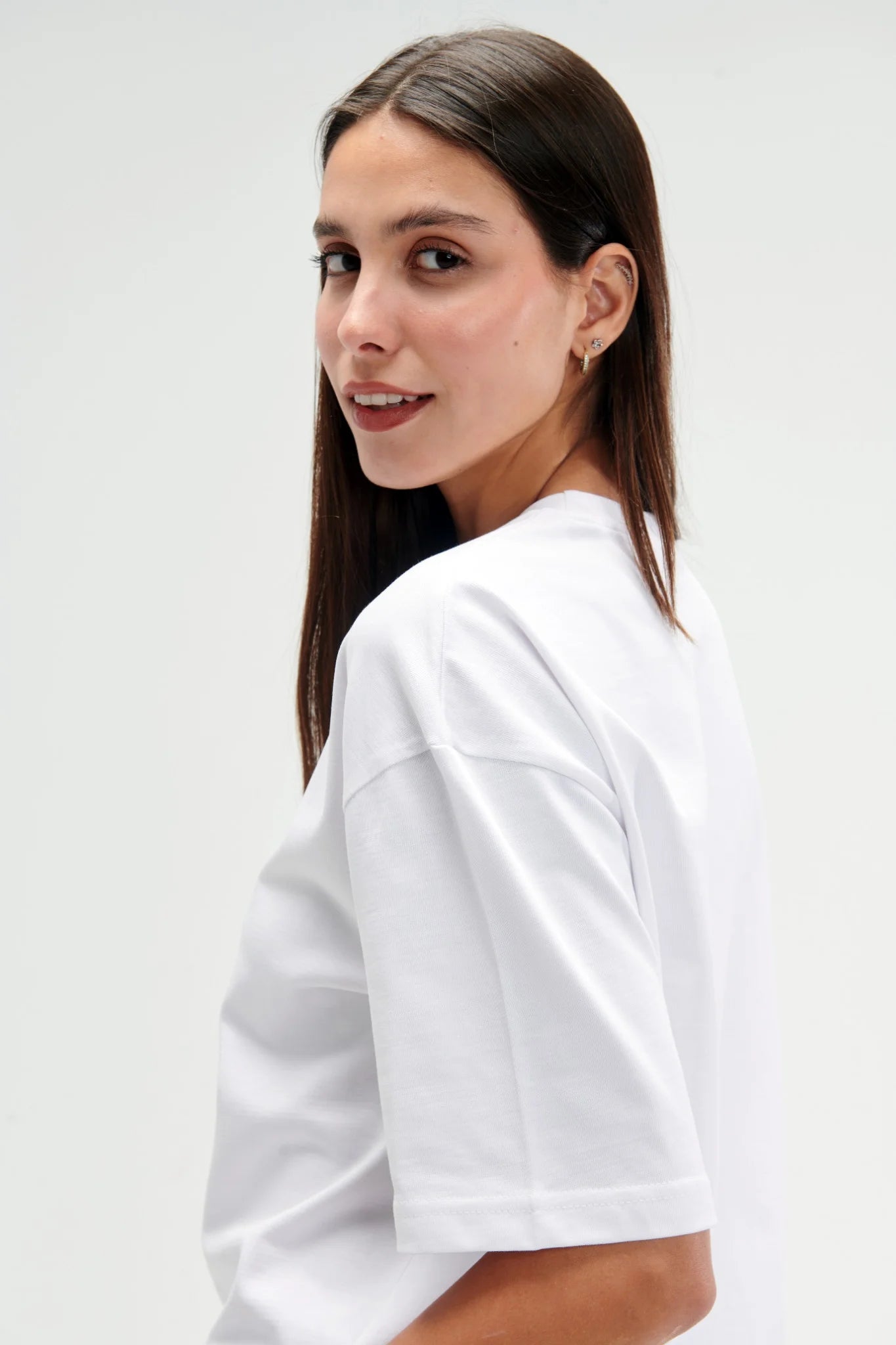 Oversized Fit White Female T-Shirt