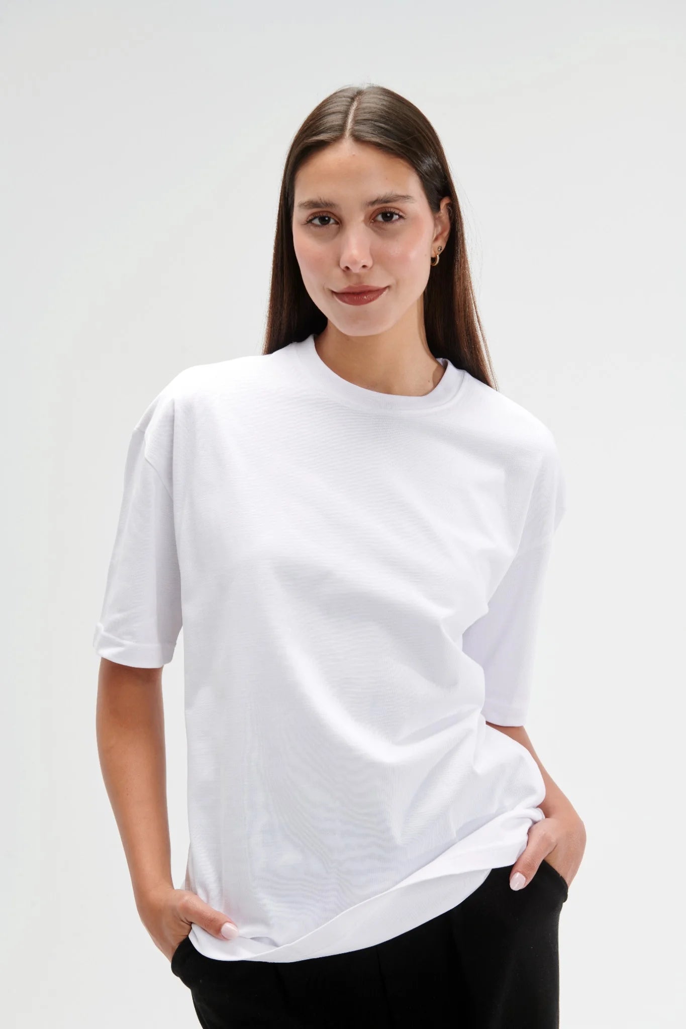 Oversized Fit White Female T-Shirt