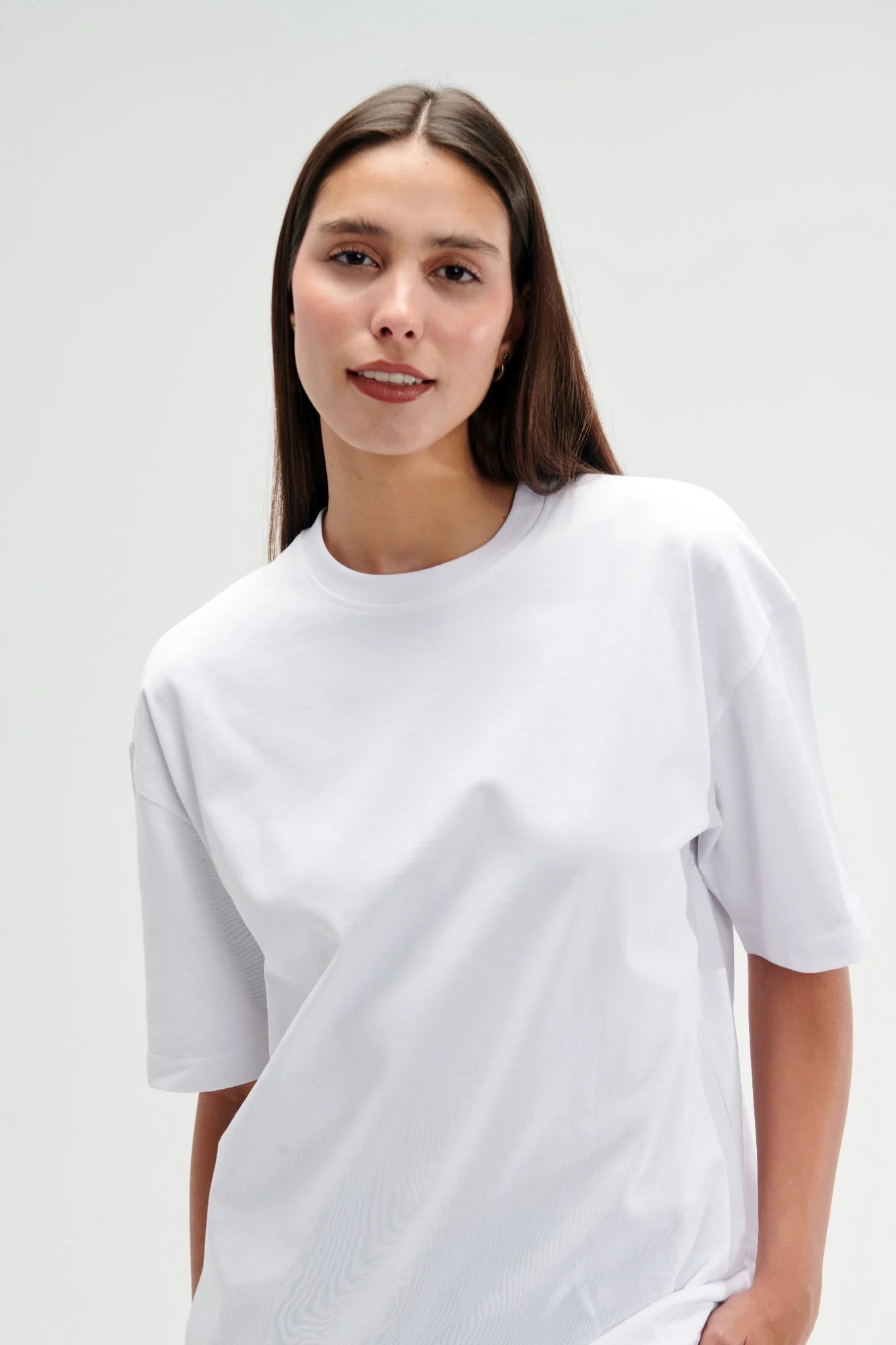 Oversized Fit White Female T-Shirt