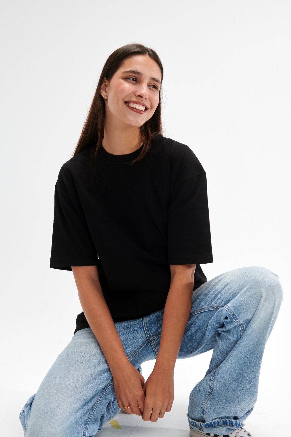 Oversized Fit Black Female T-Shirt