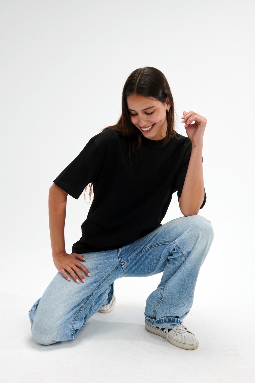 Oversized Fit Black Female T-Shirt