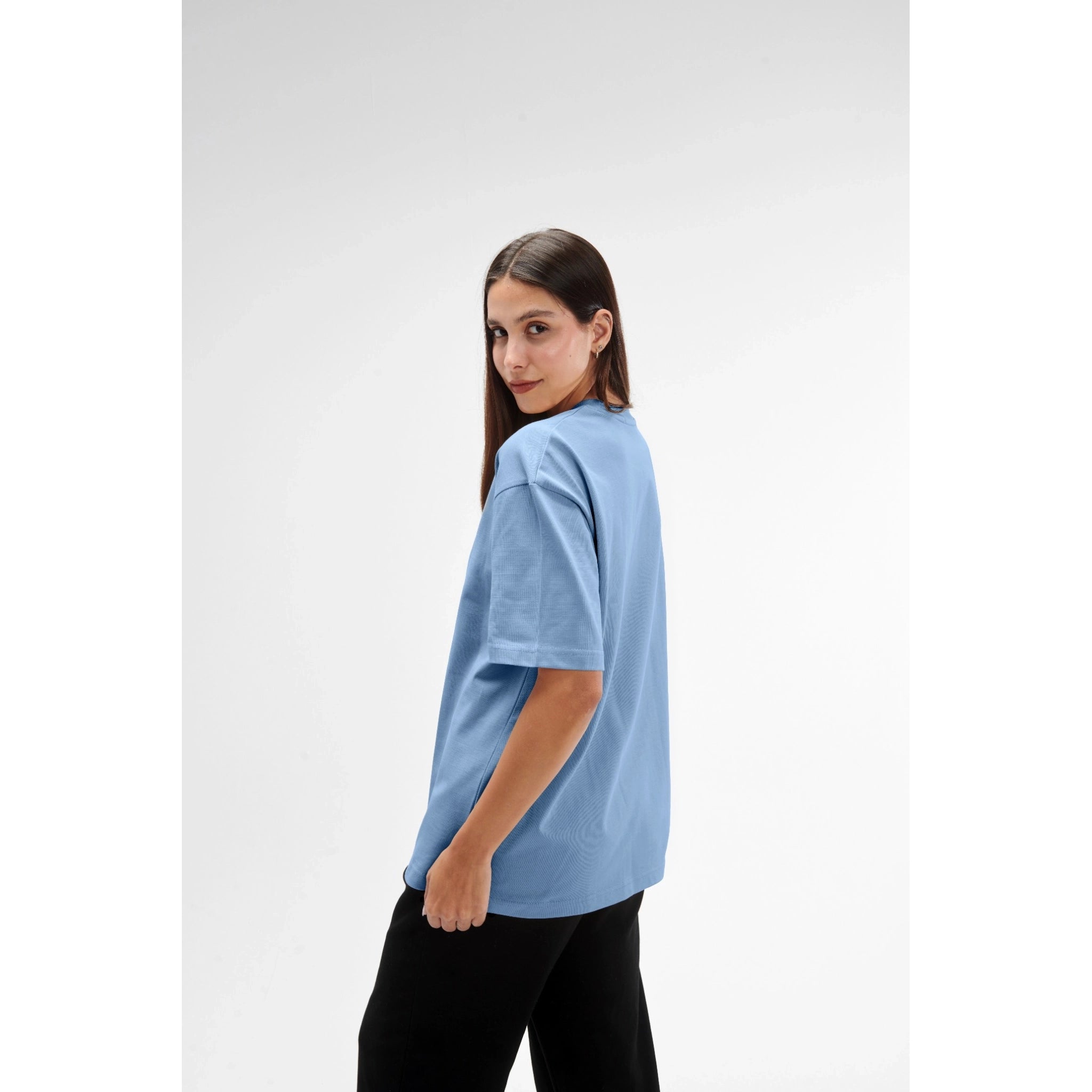 Oversized Fit Baby Blue Female T-Shirt